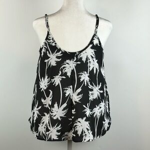 APT. 9™️ Women's Size S All-over Black W/ White Palms Camisole